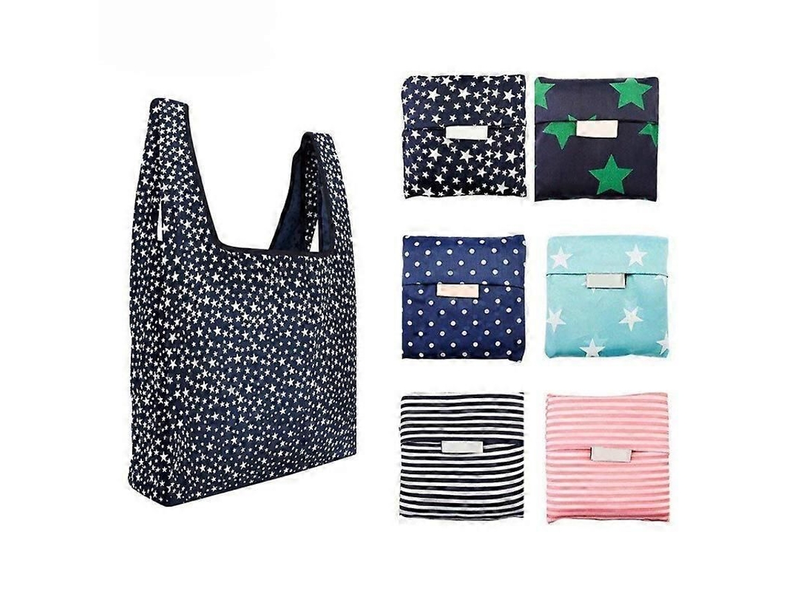 Conjunto de 6 Sacolas Reutilizáveis ​​para Compras com Bolsa Interna, Dobráveis ​​e Laváveis. GOKOCO