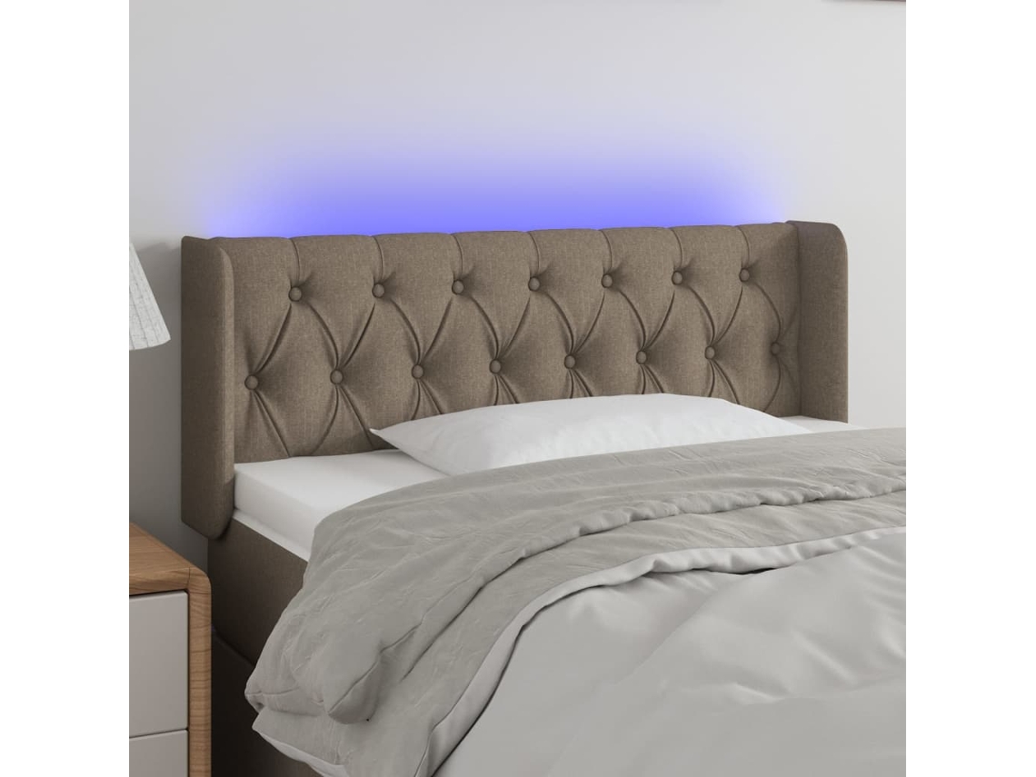 Vidaxl Cabeceira De Cama C/ Luzes Led 103x16x78/88cm Cinza-acastanhado