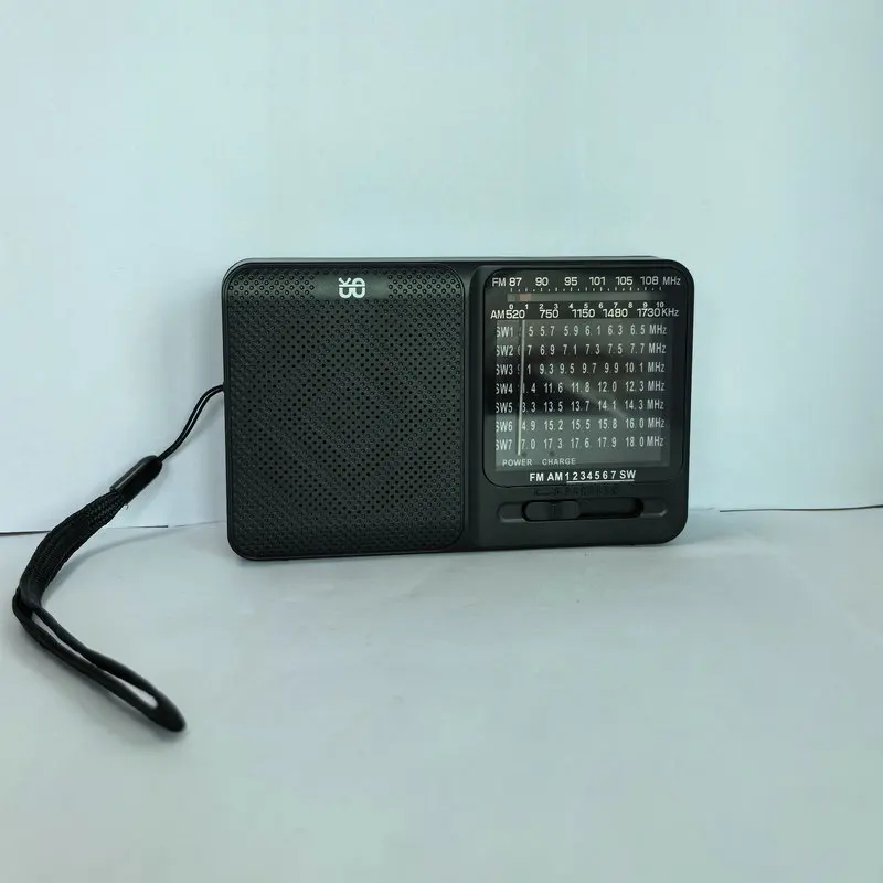 Rádio de Ponteiro, FM/AM/SW, Alto-falante Magnético, Recarregável, Porta Fone 3,5mm MDUG