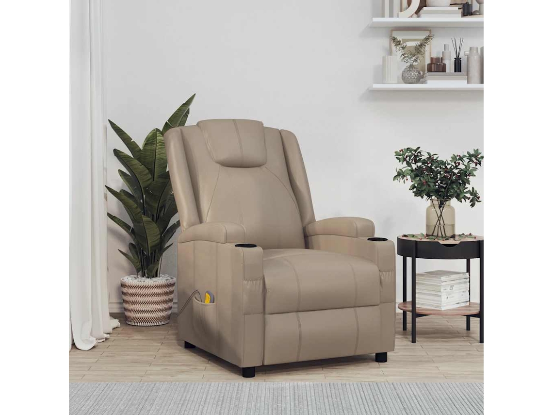 Vidaxl Cadeira De Massagens Couro Artificial Cappuccino