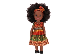 Rebe-muñeca Negra De 35,56 Cm Con Diadema, Vestido Bonito, Pelo Afro, Muñeca De Moda Para Niñas, Ropa Cambiable