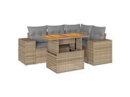 Garden Sofa Set, Garden Sofa Sets Vidaxl Bege Rattan / Vime (n/a)