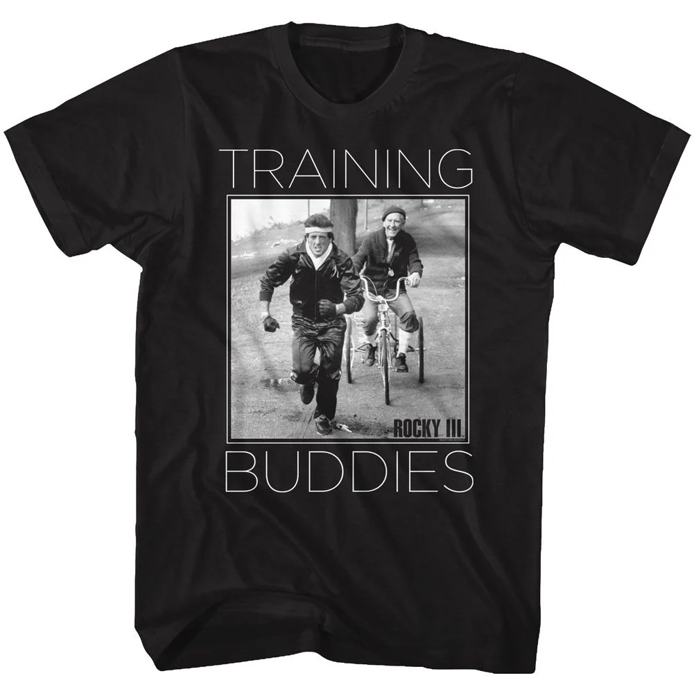 Rockinstone Rocky Movie Training Buddies Black Adult T-shirt Size:xl