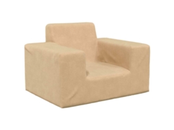 Vidaxl Sofá Infantil Pelúcia Macia Cor Creme