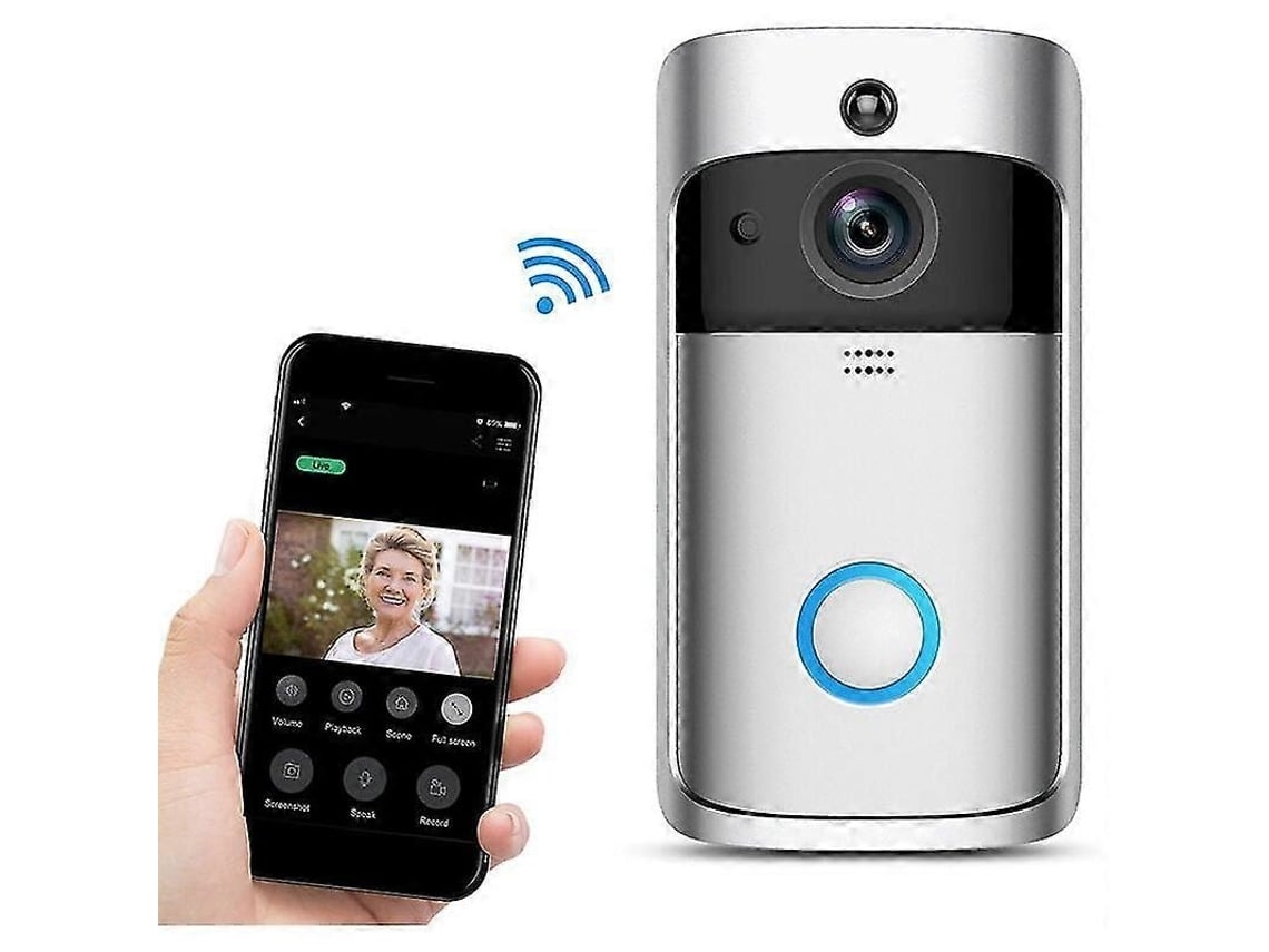 Campainha de Vídeo com Campainha Interna, Campainha de Segurança Sem Fio para Vigilância Residencial, Câmera de Vídeo para Campainha. Brilviber_ptg