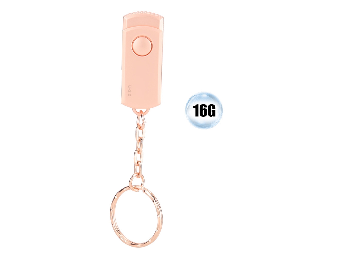 Pen Drive Rotativo De Metal Dourado-rosa 16g Usb Flash Drive Para Windows Mac Os Portátil