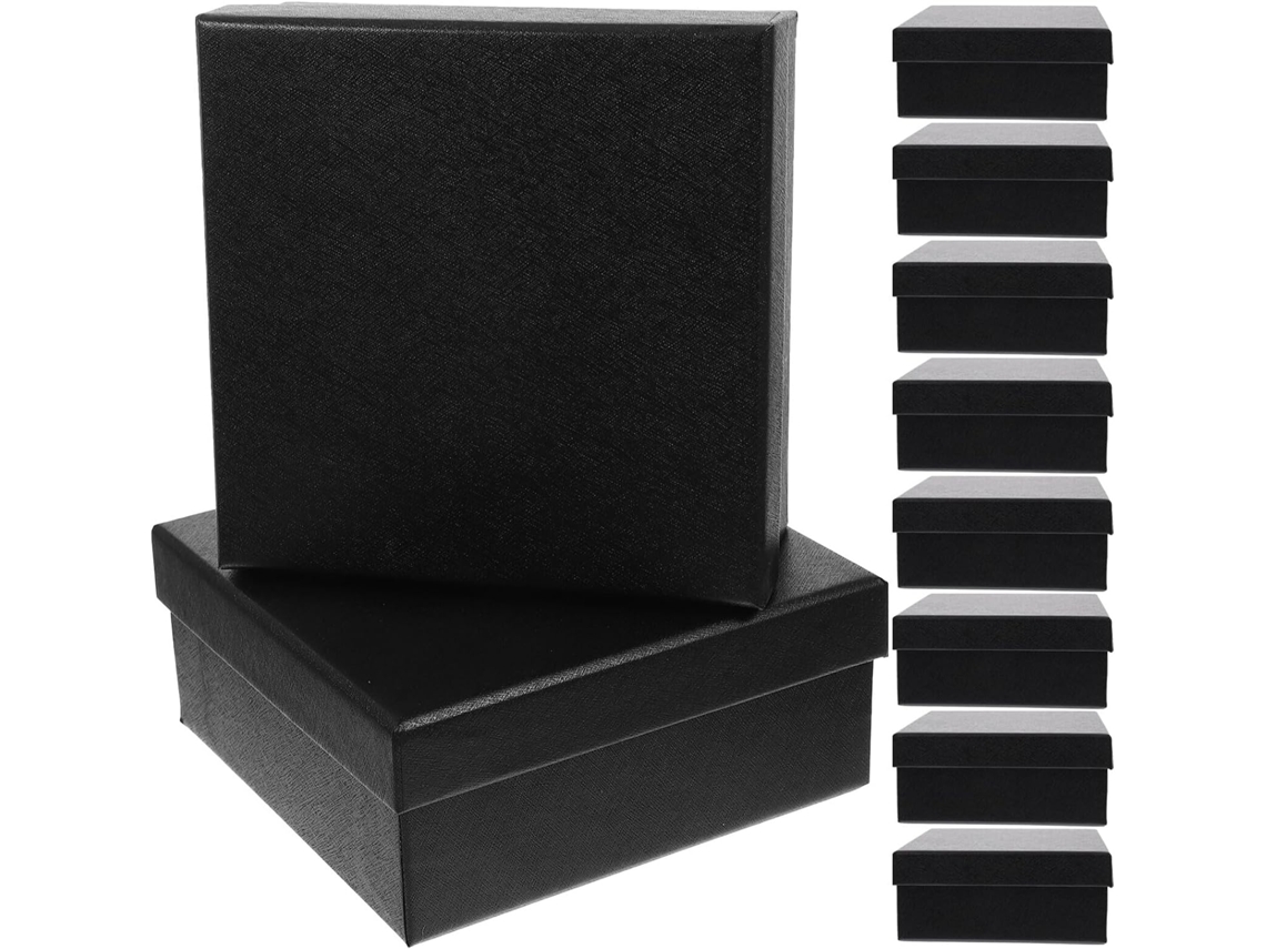 Conjunto De 10 Caixas De Presente Quadradas De Papel Reutilizáveis E Duráveis Para Casamento.