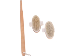 Lurelia Pack De 2 Escovas De Massagem Corporal Para Corpo E Rosto, Cabo De Madeira, Cabo Longo E Cerdas Macias