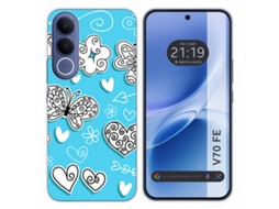 Capa Tumundosmartphone De Silicone Para Vivo V70 Fe Com Estampa De Borboleta
