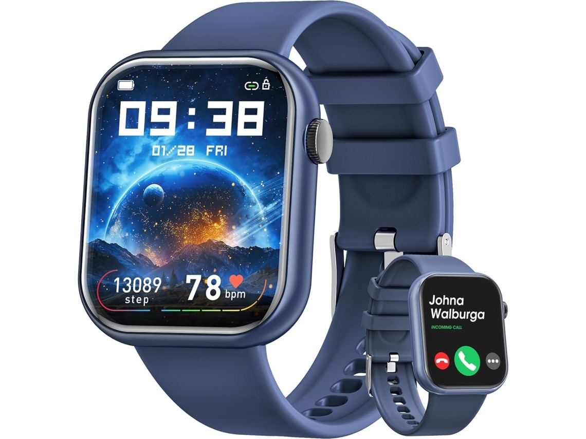 Smartwatch VEANXIN G20 1.85 Polegadas com Funções de Chamadas e Rastreador de Fitness Azul