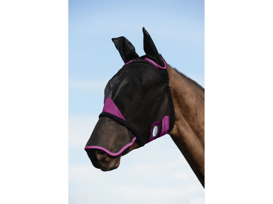 Máscara Contra Moscas para Cavalos em Malha Resistente com Proteção para As Orelhas e O Focinho WEATHERBEETA Comfitec Deluxe Poney