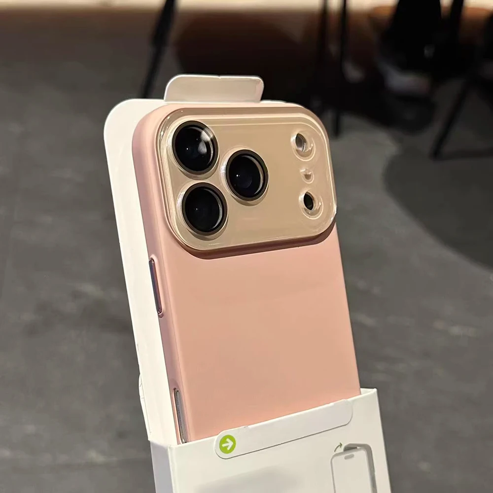 Capa De Celular Com Câmera De Vidro (rosa Para Iphone 17), Capa Traseira À Prova De Choque.