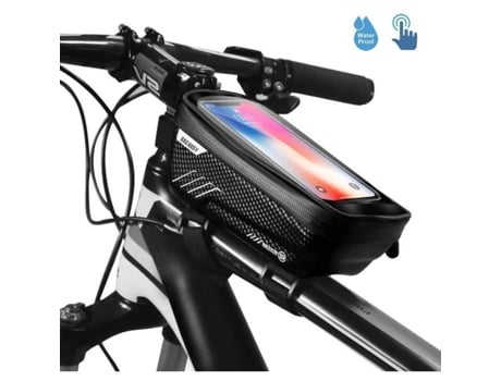 Bolsa para quadro de bicicleta, bolsa para telefone de bicicleta à prova dágua, suporte para telefone de bicicleta, bolsa para guidão mtb com tela se