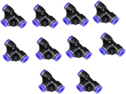 Conjunto De 10 Conectores Rápidos Para Mangueira Em Plástico Preto,