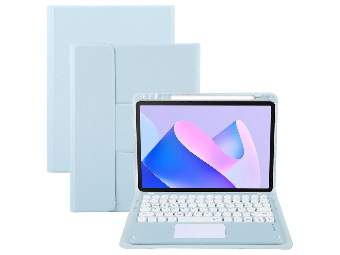 Teclado Bluetooth Com Botões Redondos, Suporte Giratório E Capa De Couro Com Touchpad Para Huawei Matepad 11 2023/2021.