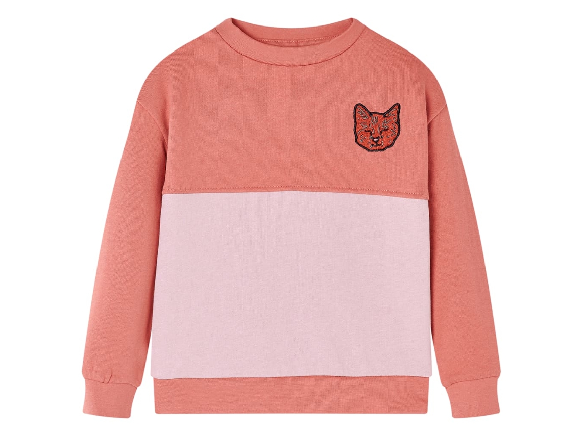 Sweatshirt Para Criança Bloco De Cor Rosa 116
