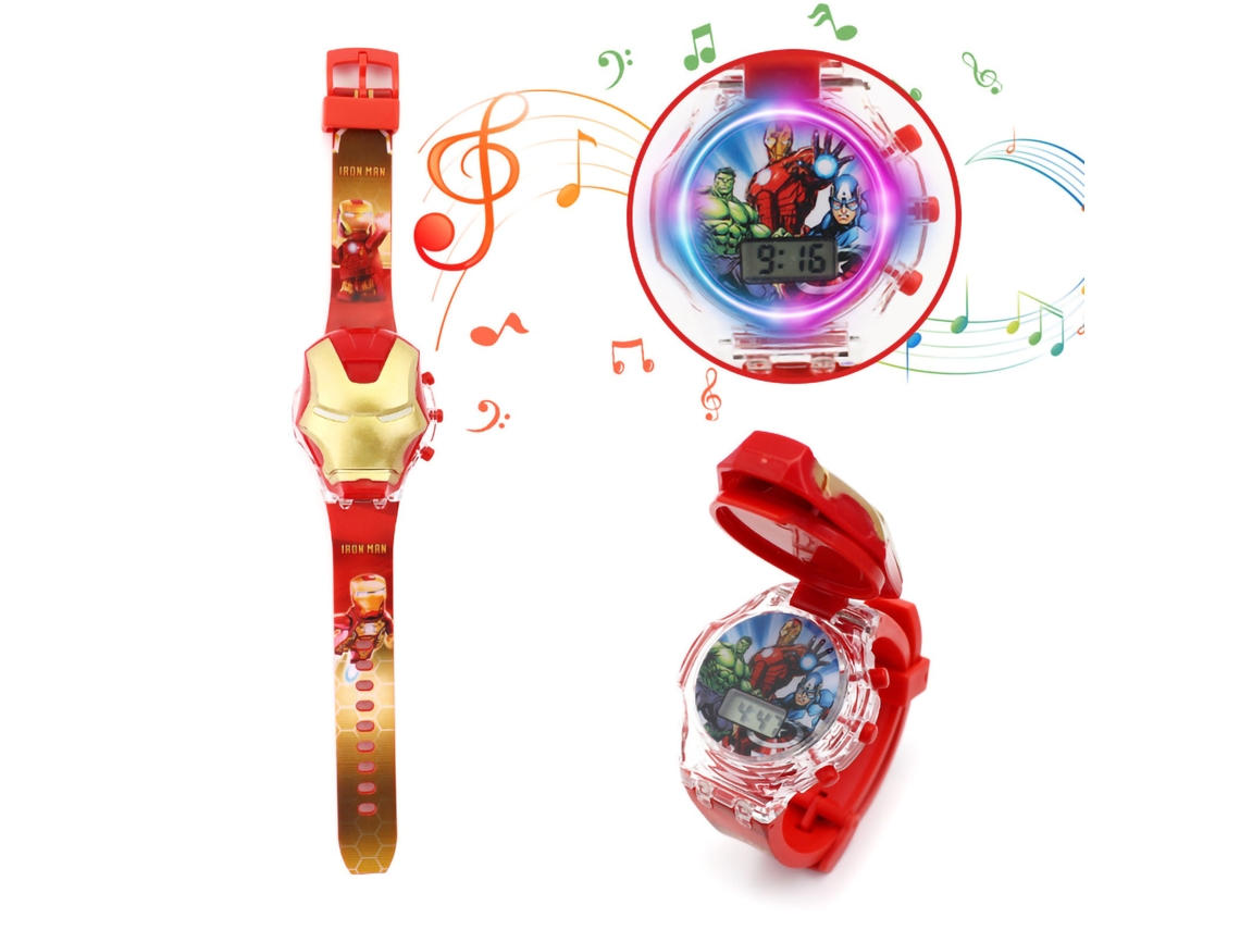 Relógio Brinquedo Infantil Digital com Luz e Música Personagens Animados Plástico
