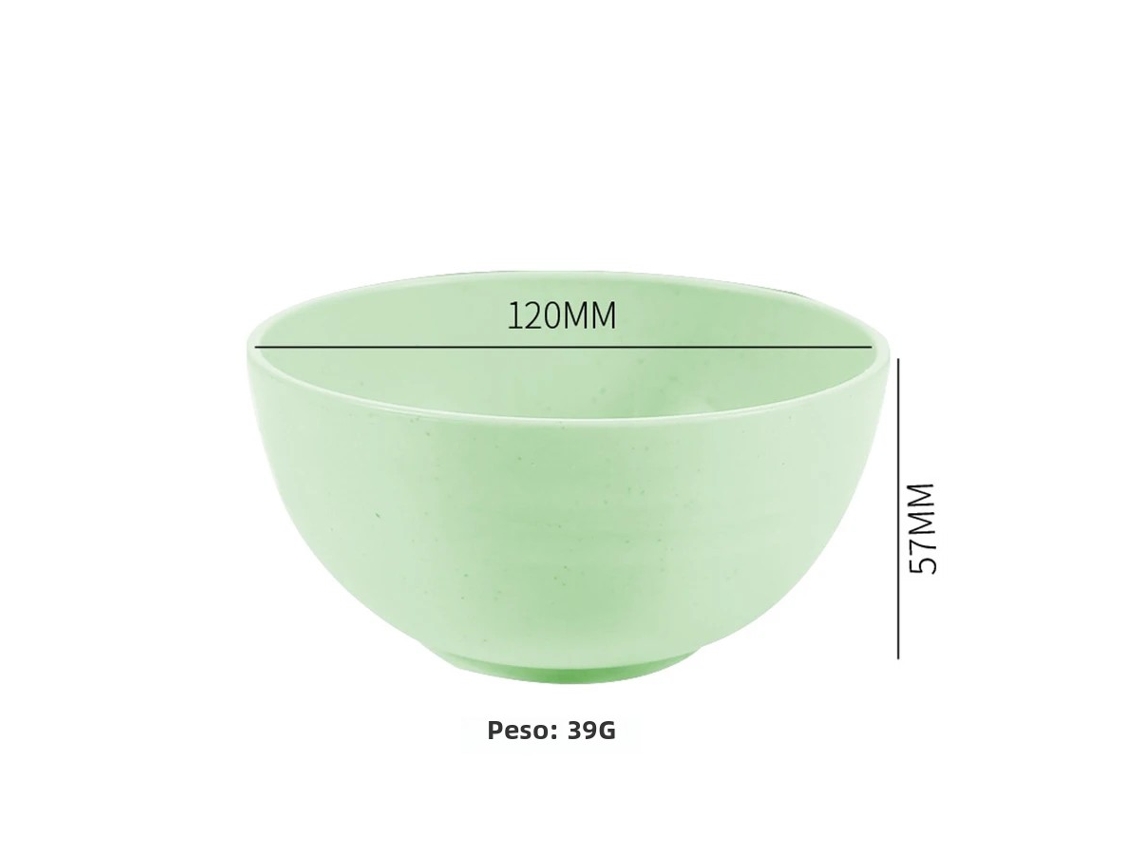 Tigela de Cozinha Ecológica de Plástico Sólido de 15 Cm , Tamanho Pequeno, Cor Verde. MDUG (6 Polegadas)