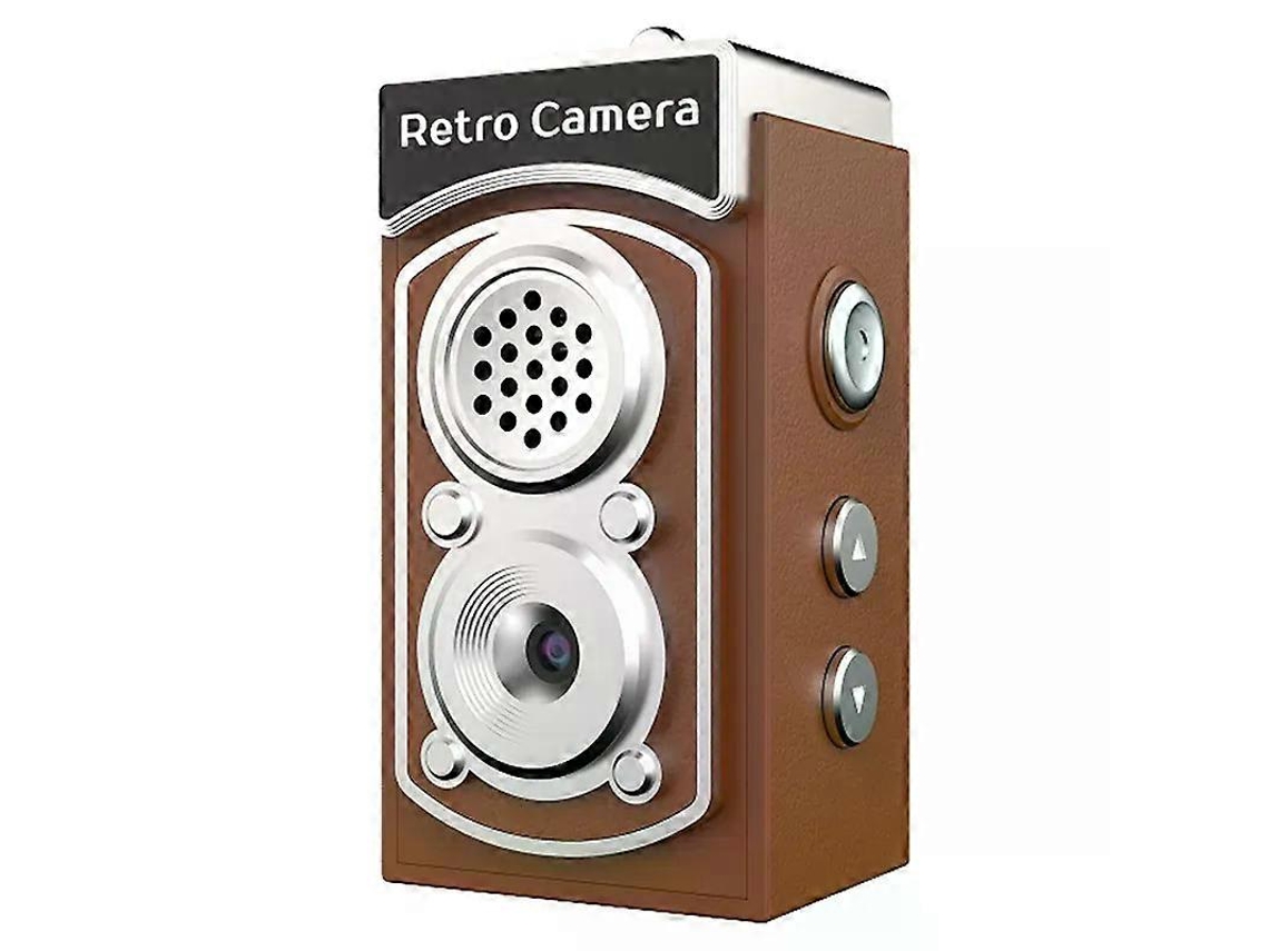Mini Câmara Digital Retrô Com Ecrã Ips De 0,96 Polegadas E Vídeo Hd 1080p, Cor Café