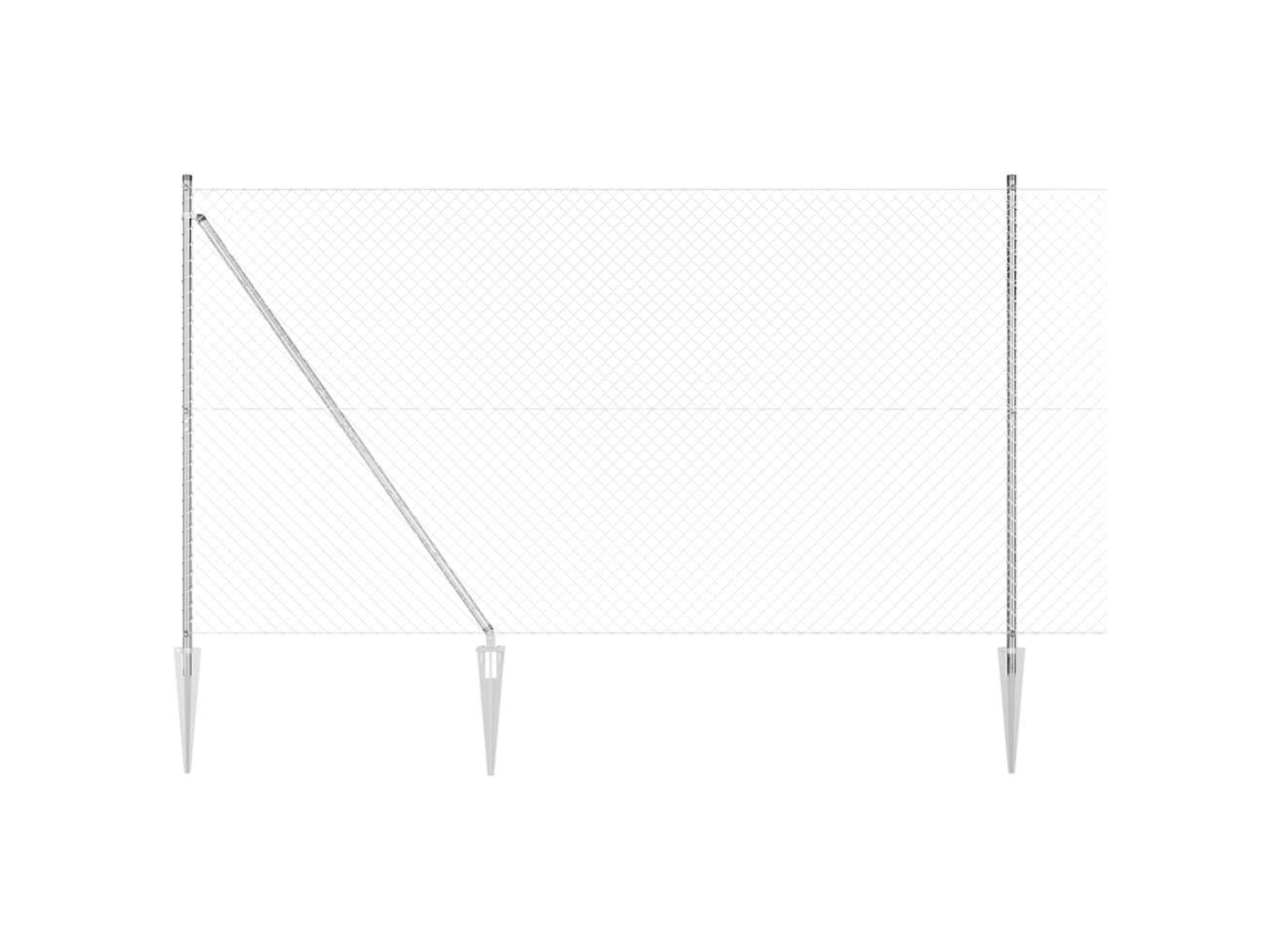 Vidaxl Cerca De Cadena Externa Com Pontas 10 X 1,5 M Aço Galvanizado