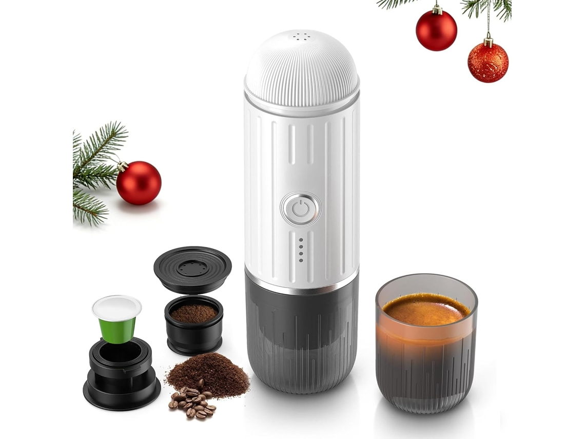 CAFETEIRA ELÉTRICA PORTÁTIL CZHHMART Compatível com cápsulas Ns e café em pó, para viagem e casa, branco