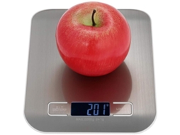 Balanza Digital de Cocina Lcd 5kg/1g Acero Inoxidable Superdelgada Con Tarado Plata