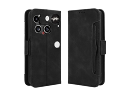 Tkdaddy For Nothing Phone (3) 5g Capa De Couro Tipo Carteira Para Celular Com Vários Compartimentos Para Cartões, Preta