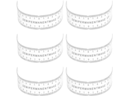 Régua De Sobrancelhas De Pvc Transparente E Flexível De 6 Peças Com Escala Preta, Ferramenta