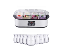 Máquina de Iogurte Probiótico Ultimate com Capacidade de 1400ml, Temperatura Ajustável e 8 Potes de Vidro CHARM