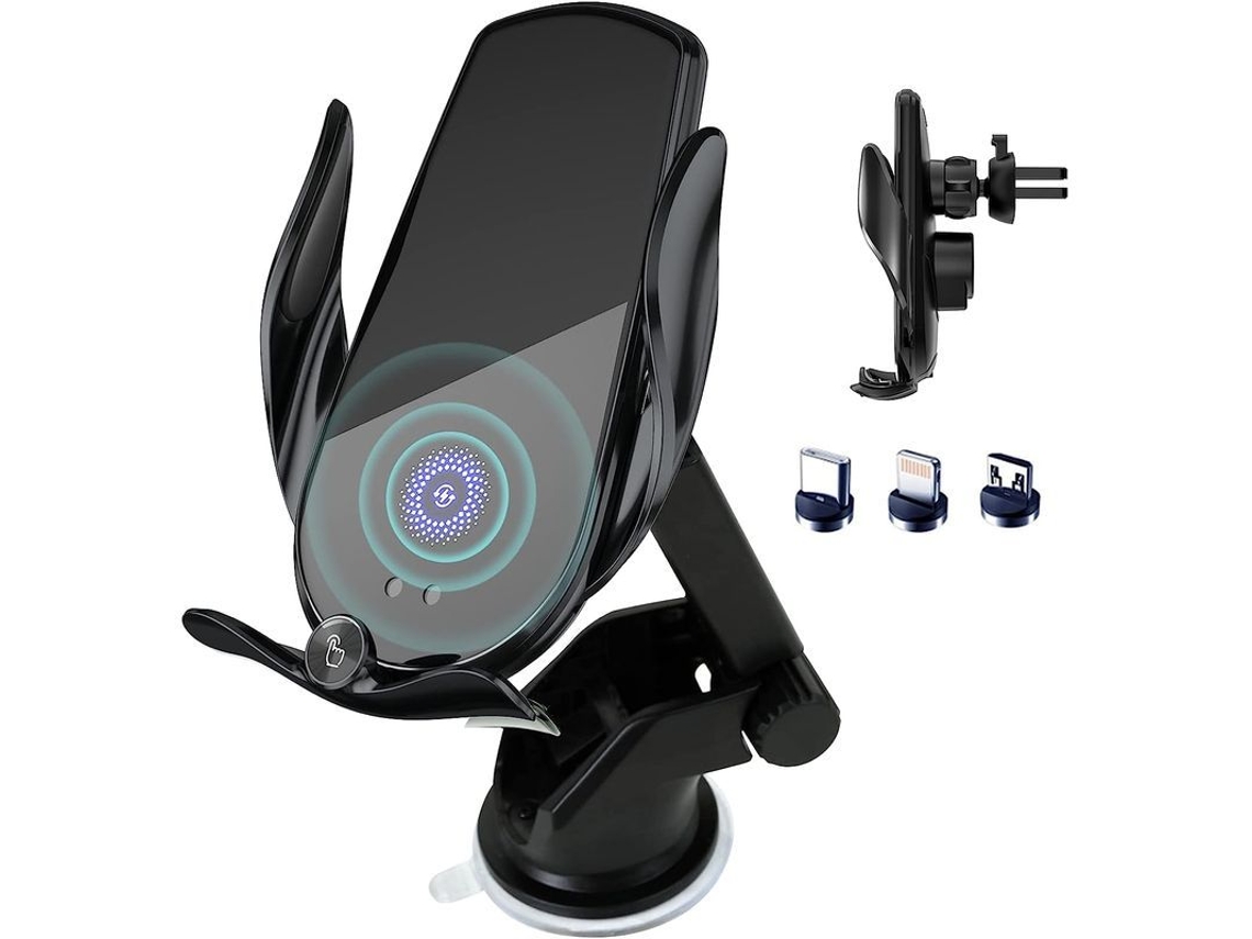 2026 carregador Sem Fio para Carro 15w, Suporte Automático, Compatível com Iphone 14/13, Samsung S23/s22, Etc