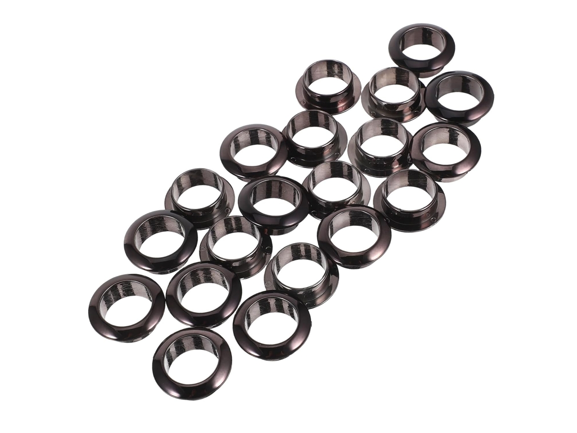 Conjunto de 20 unidades de mesa redondas Ilhós de 25 mm em ABS preto para