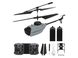 Helicóptero Mali com controle remoto, sistema automático de desvio de obstáculos, câmera dupla 4K, brinquedo para crianças e adultos com 2 pilhas.