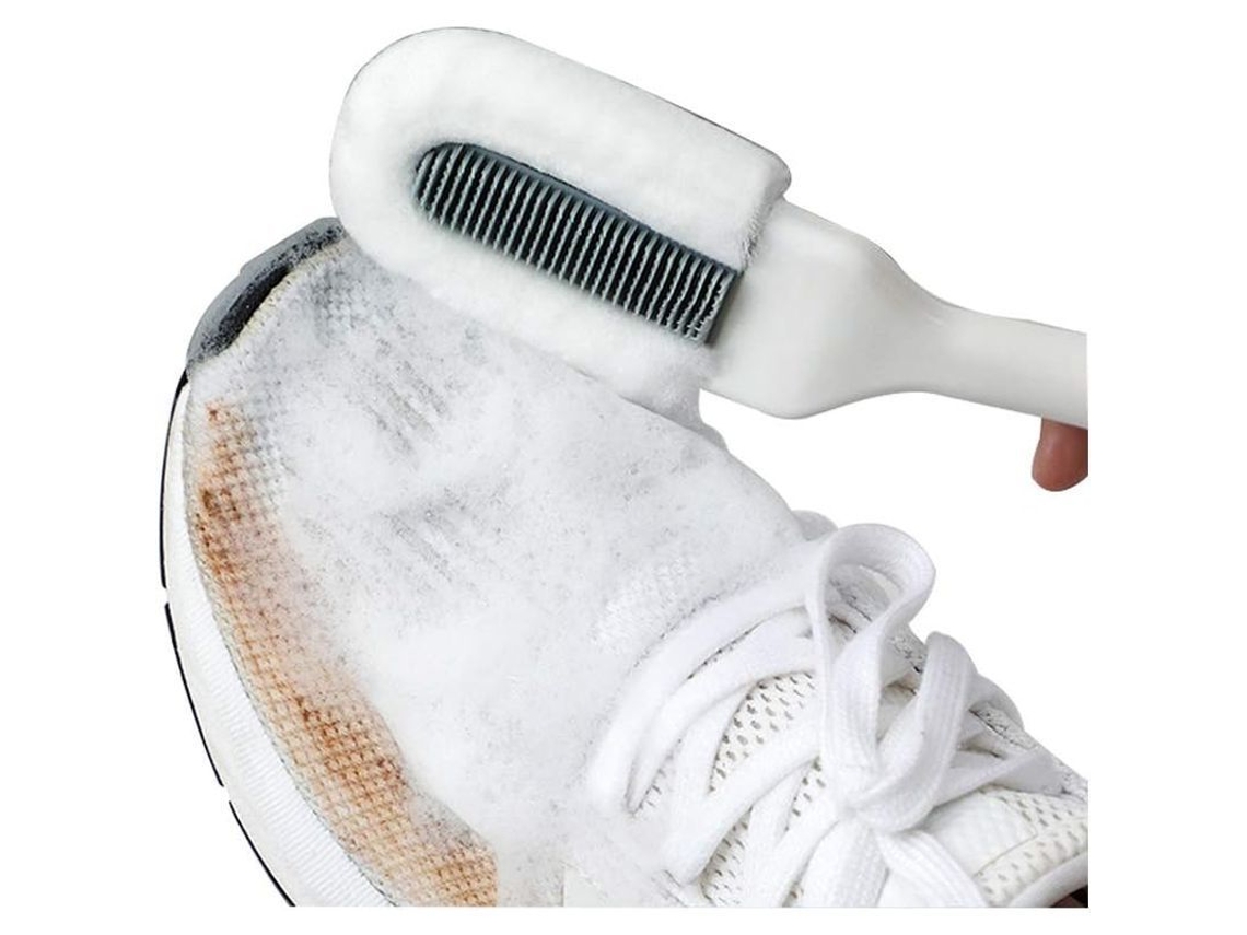 Escova de Limpeza Profissional Nova Line, para Sapatos, Cabo Longo, Multifuncional, Branco