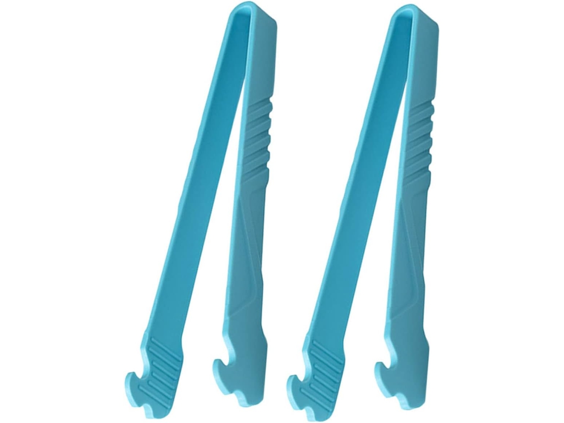 Conjunto De 2 Pinças Para Alimentos Sosoport Em Nylon Azul, Anti Escaldantes, Para Drenagem De Óleo, Multifuncionais