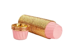 2026 molde para Cupcakes de Papel Dourado Rosa, 50 Unidades, Resistentes Ao Calor e À Gordura, Ideal para Festas e Lar