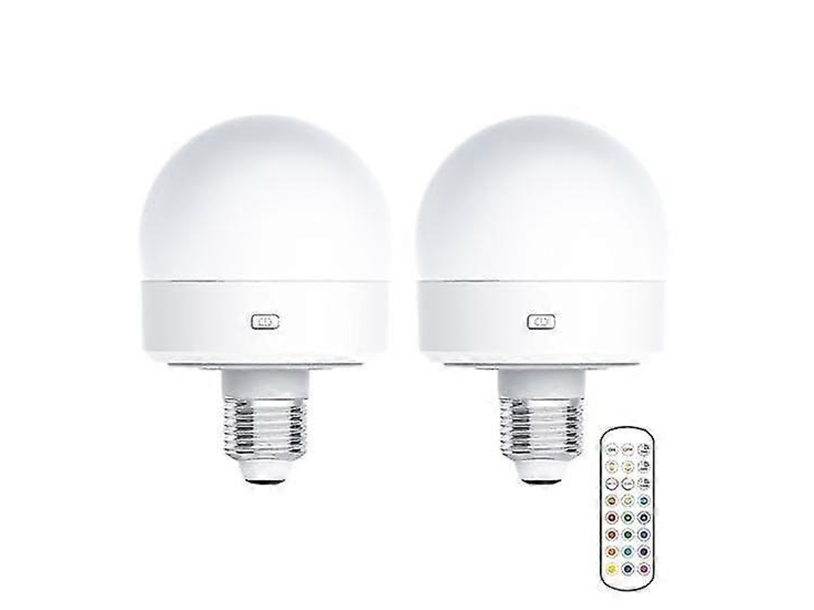 Lâmpada Recarregável Usb Com Controle Remoto, Temporizador, Regulável, Fácil De Instalar, Operada Por Bateria E27 L Brilvibera