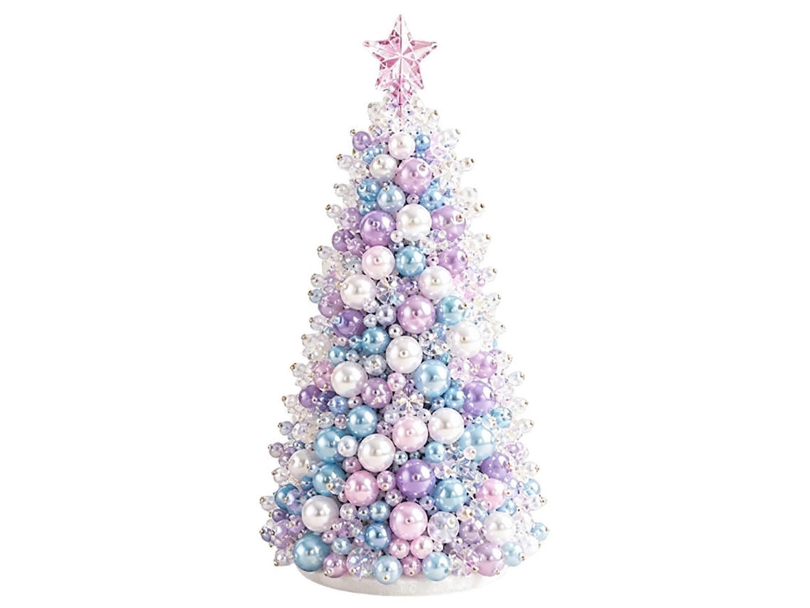 Kit Diy De Árvore De Natal Com Contas Para Decoração Criativa De Mesa De Férias -- Roxo