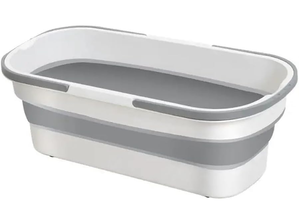 Balde Portátil De Plástico E Silicone Para Uso Doméstico, Balde Retangular Grande