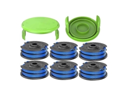 S3s para Cortador de Grama Greenworks 21212 21272: 6 Carretéis de Linha com 2 Tampas X6e, 29082 29242