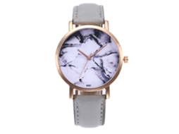Reloj De Cuarzo De Pareja Con Correa De Cuero Pu, Dial Redondo, Diseño Personalizado (gris)
