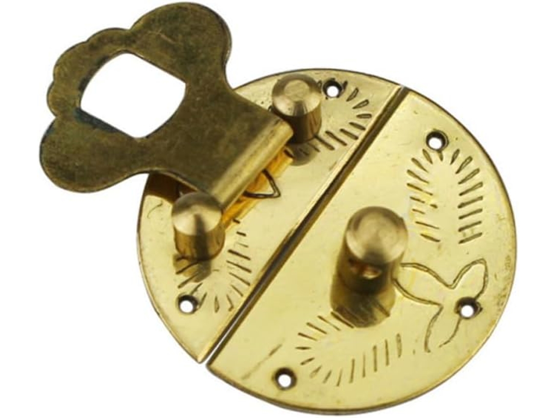 Fecho Redondo De Latão Para Caixa De Joias, 3 Cm, Dourado | Estilo Retrô Antigo