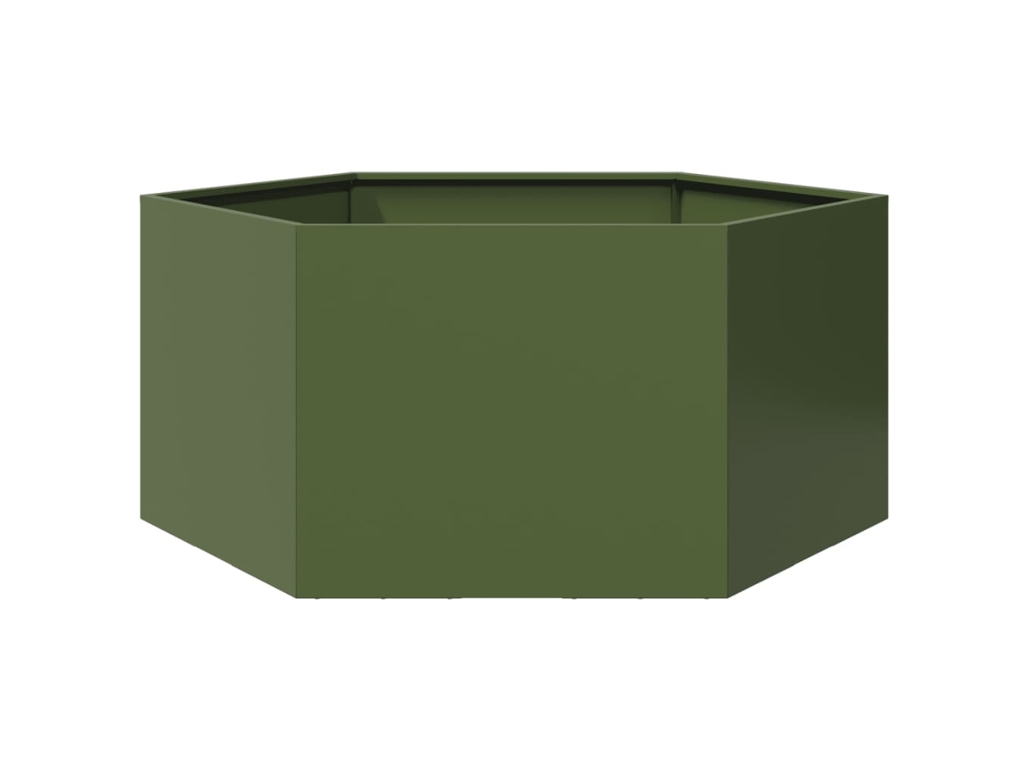 Vidaxl Vaso/floreira De Jardim Hexagonal 104x90x45 Cm Aço Verde