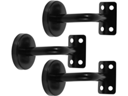Suportes de Parede em Aço Inoxidável para Corrimão de Escada, 3 Peças, Pintados de Preto, Adequados para Banheiros. SFUSHOS