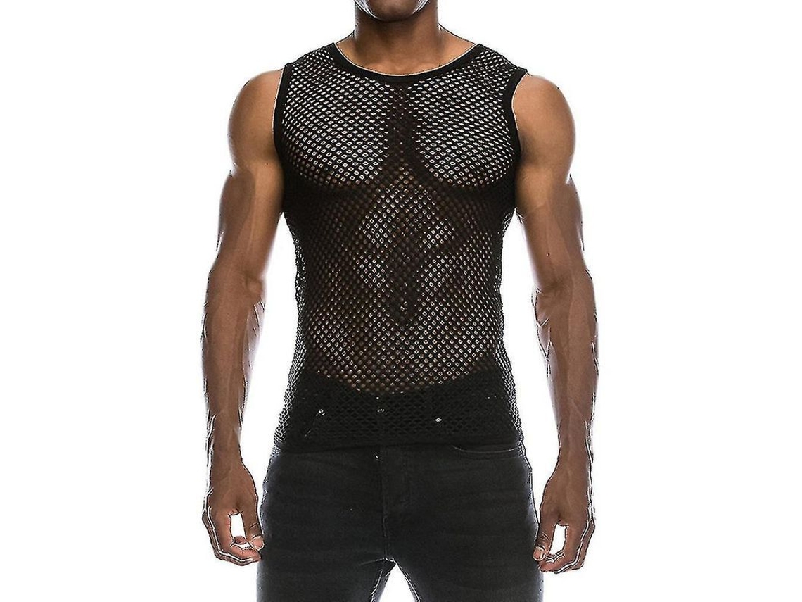 Colete Muscular Casual De Verão Para Homem - Camiseta De Malha Sem Manga Preto