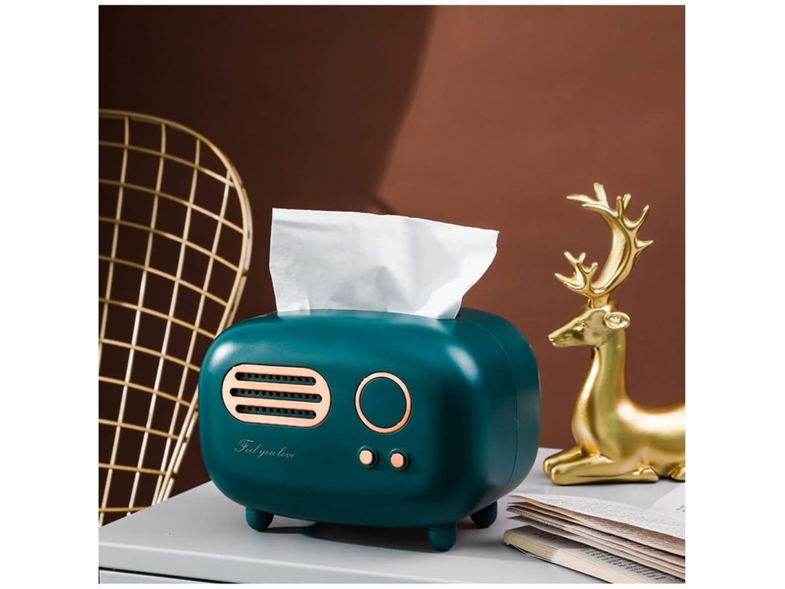 Rebe-caja De Papel Tissues Com Design De Rádio Retro Verde Prático E Decorativo Presente Criativo