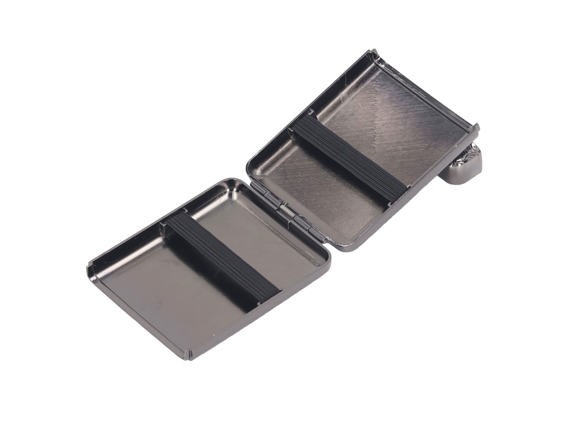 Retro Metal Cigarette Case Box (16 Capacity, Vintage Relief Pattern Black) Eoocoo