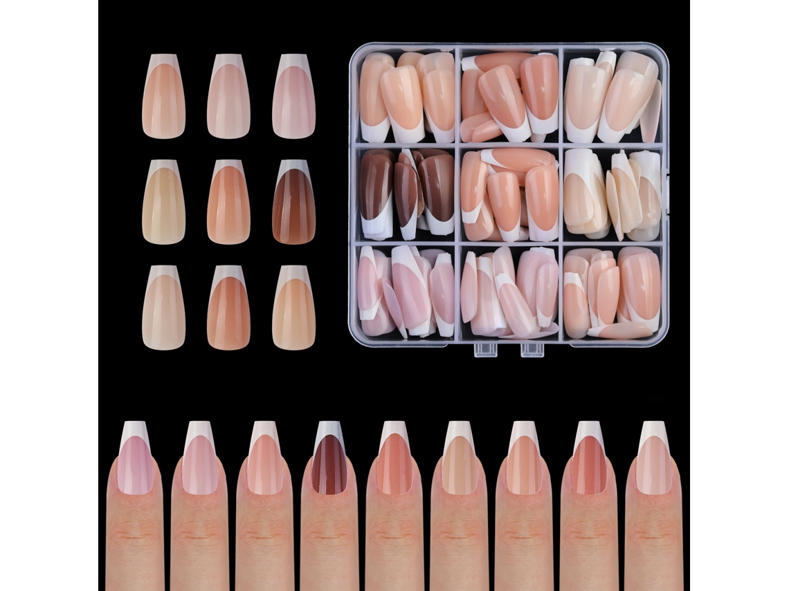 Dicas De Unhas De Gel Francês 9 Cores Com Base E Primer Pré-aplicados 15 Tamanhos Para Artesanato De Unhas Diy