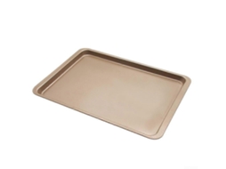 Assadeira Antiaderente De 35,5 Cm (14 Polegadas) Em Aço Carbono, Dourada, Com Grande Capacidade, Ideal Para Pães E Biscoitos.