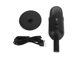Micrófono Condensador USB com Controle de Ganho, Silêncio Rápido e Luz Ambiente para Jogos e Transmissões ao Vivo | S/MARCA