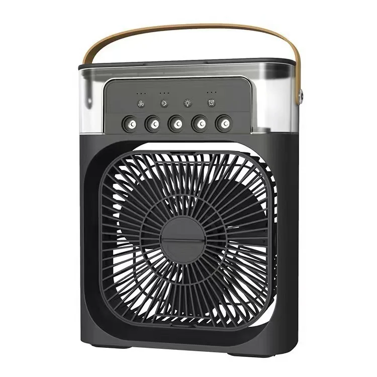 (preto) Ventilador/ar-condicionado/resfriador De Ar Portátil Para Casa/luz Noturna De Led Refrescante E Revigorante